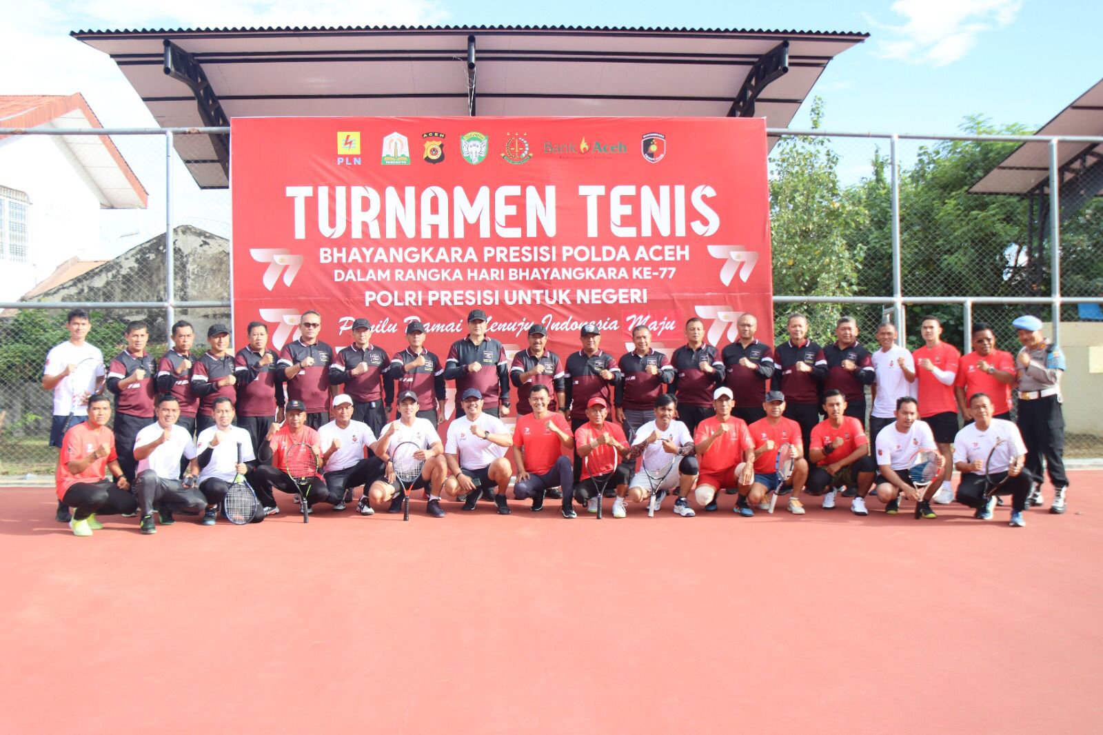 Dalam Rangka Hari Bhayangkara ke 77, Polda Aceh Gelar Lomba Tenis Lapangan