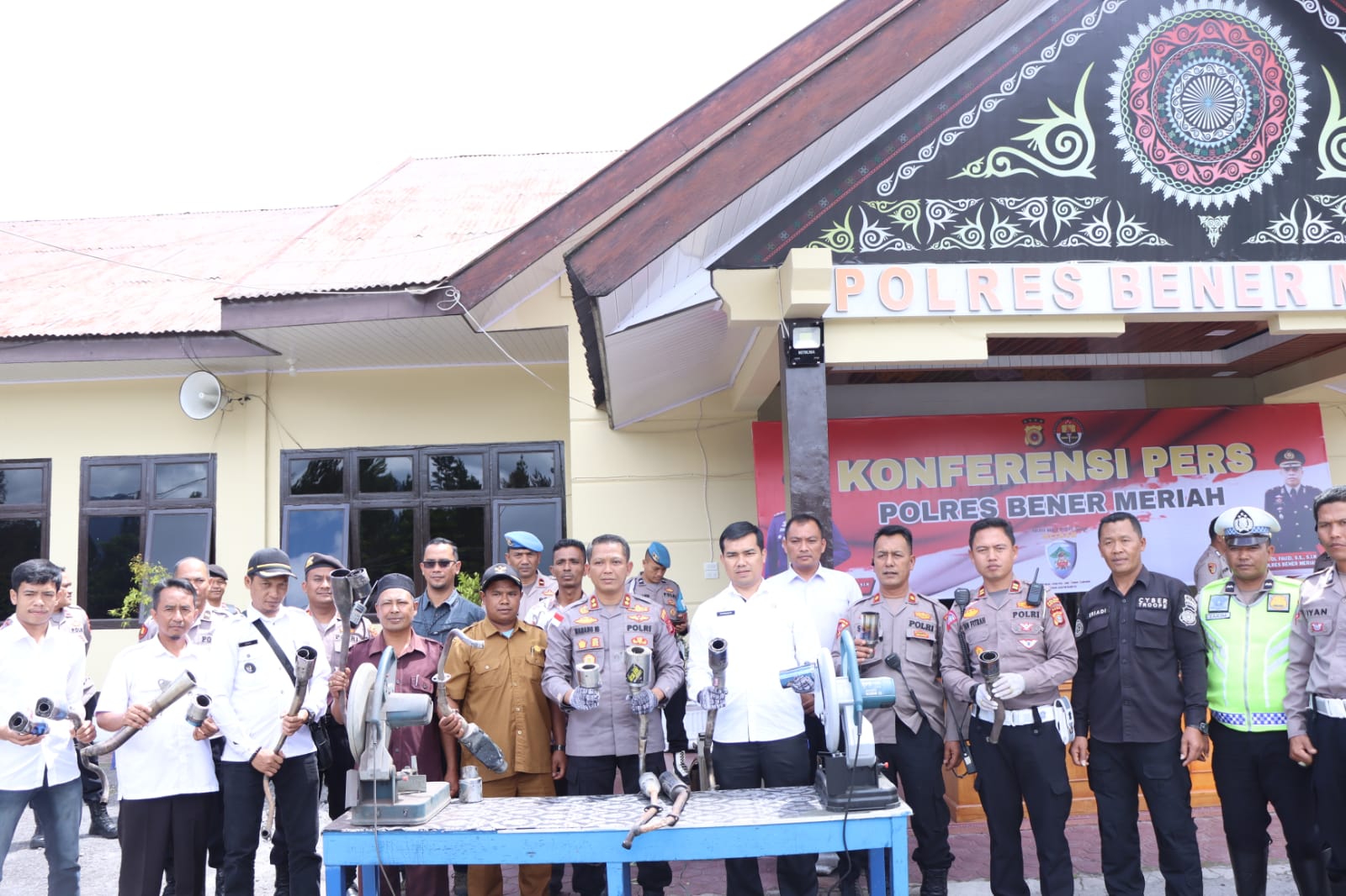 Meresahkan Masyarakat, Polres Bener Meriah Musnahkan Puluhan Kenalpot Brong