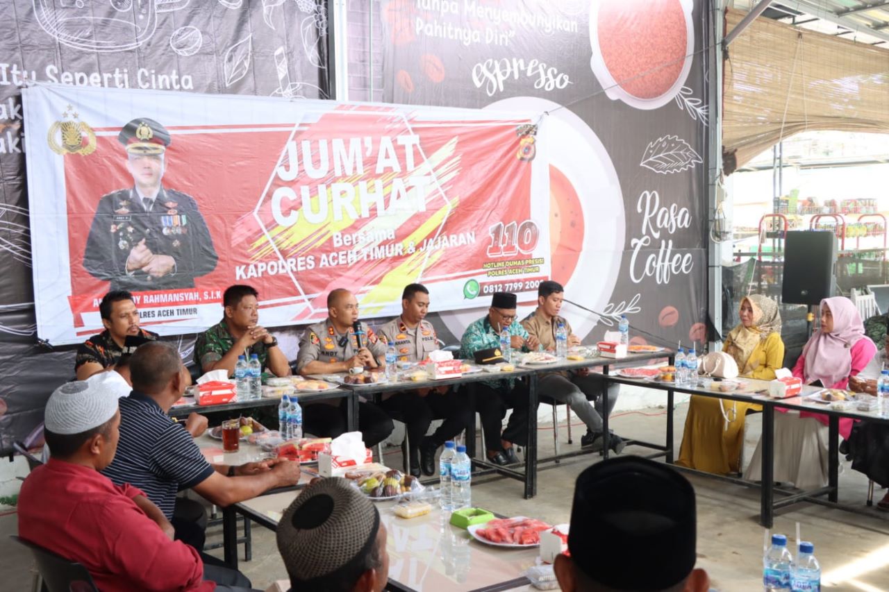 Jumat Curhat: Kapolres Aceh Timur Dengarkan dan Sikapi Keluh Kesah Masyarakat Ranto Peureulak