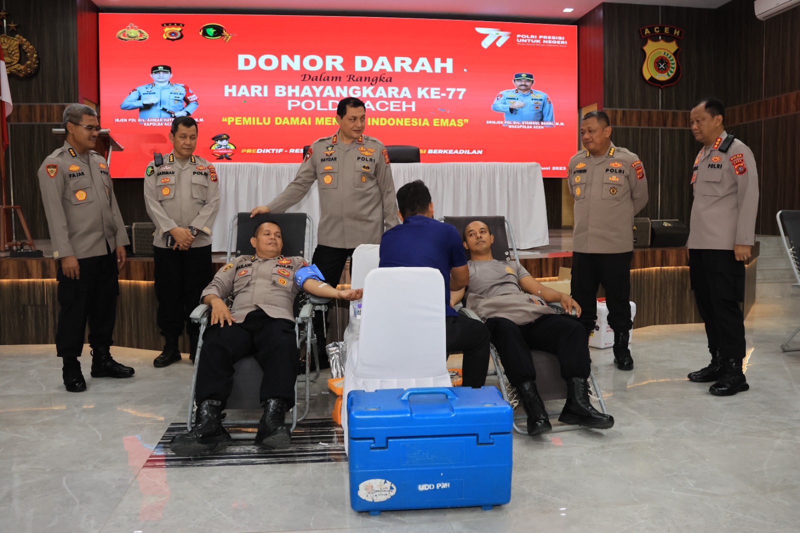 Kapolda Aceh Tinjau Pelaksanaan Bakti Kesehatan Donor Darah