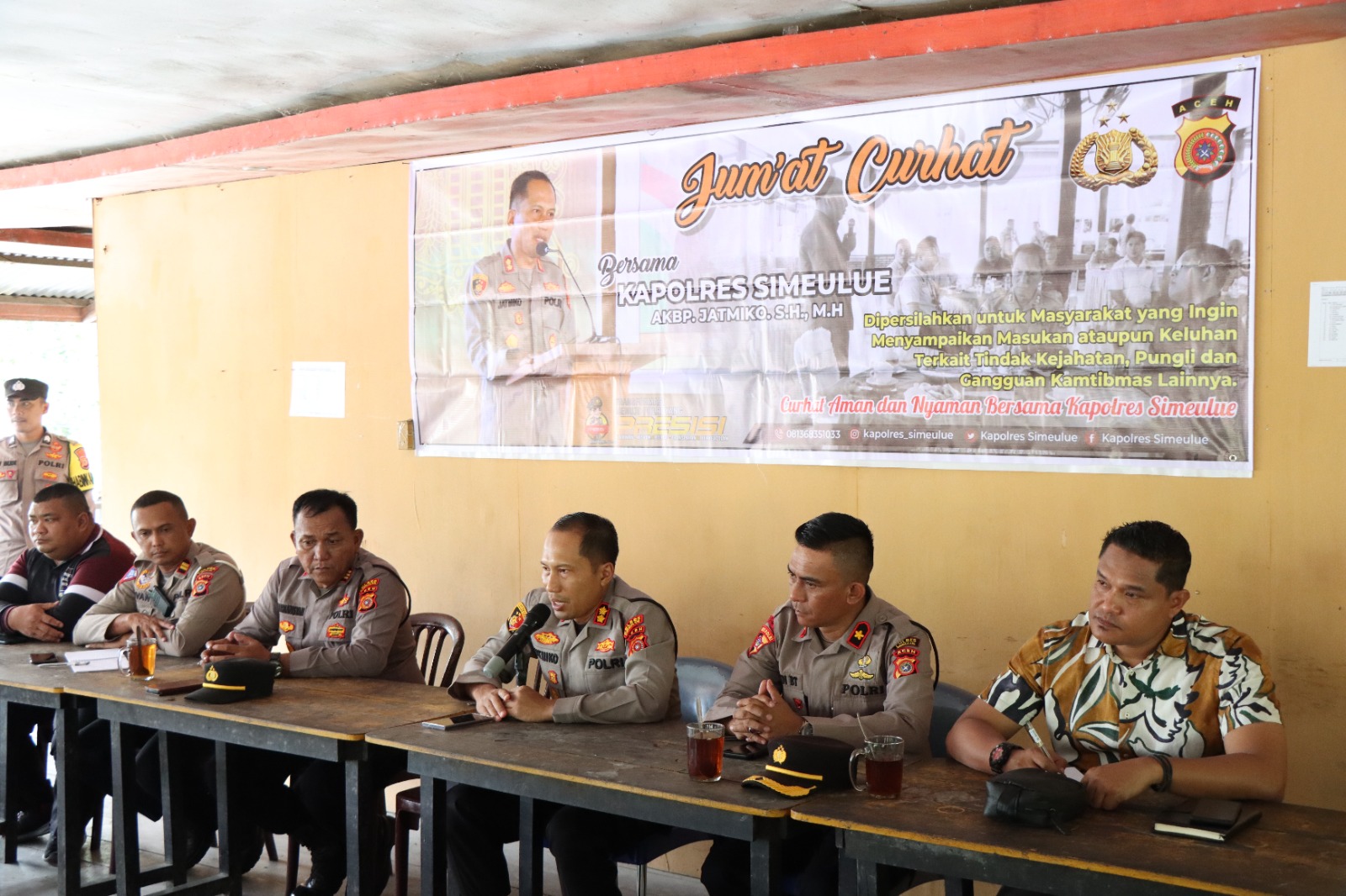 Jumat Curhat, Masyarakat Kota Sinabang Sampaikan Keluhannya Kepada Kapores Simeulue