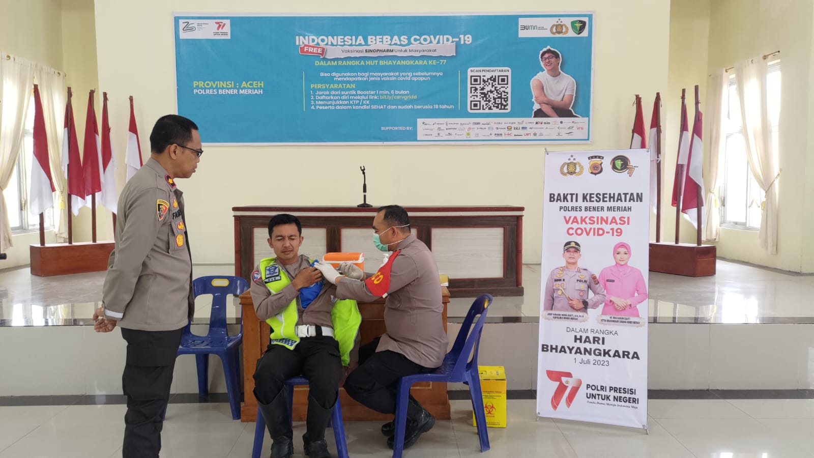 Hari ini Polres Bener Meriah gelar Bakti kesehatan vaksinasi covid-19