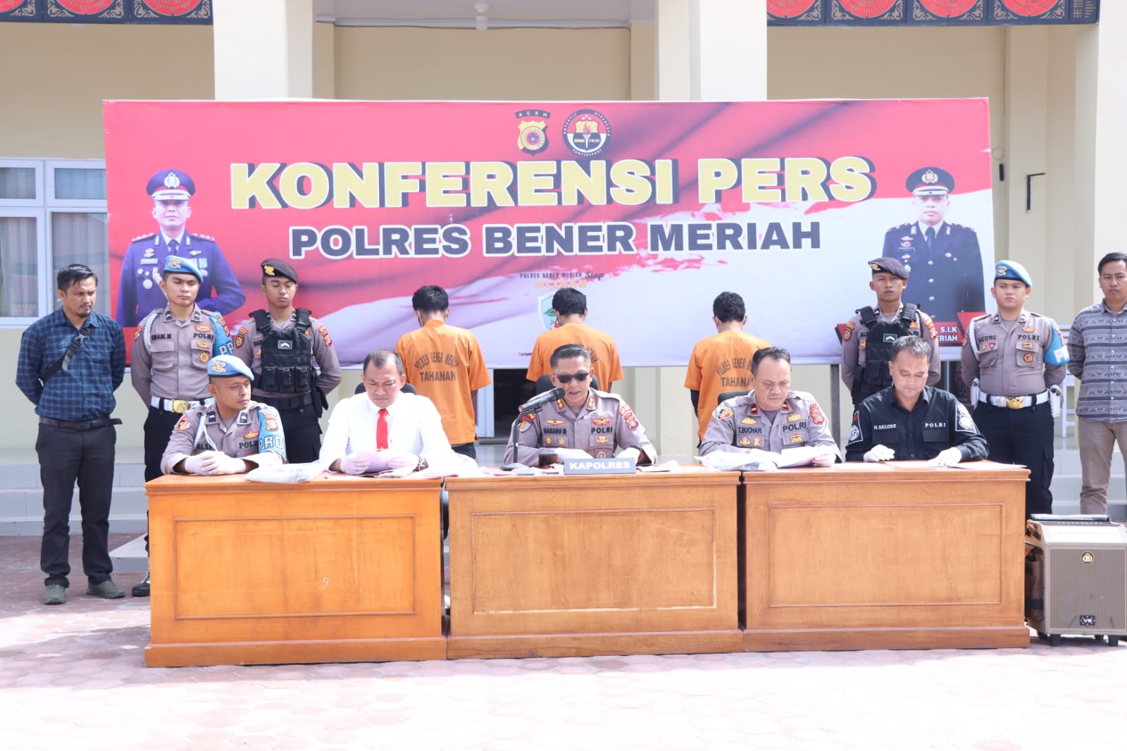 Ungkap Kasus Pencurian Sepeda Motor, Polres Bener Meriah Gelar Konferensi Pers