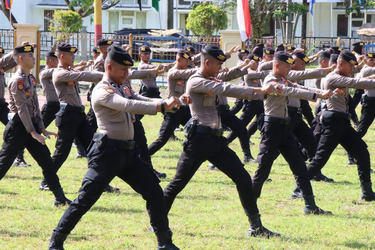 Kapolres Simeulue Cek Latihan Dalmas Untuk Amankan Tahapan Pemilu 2024