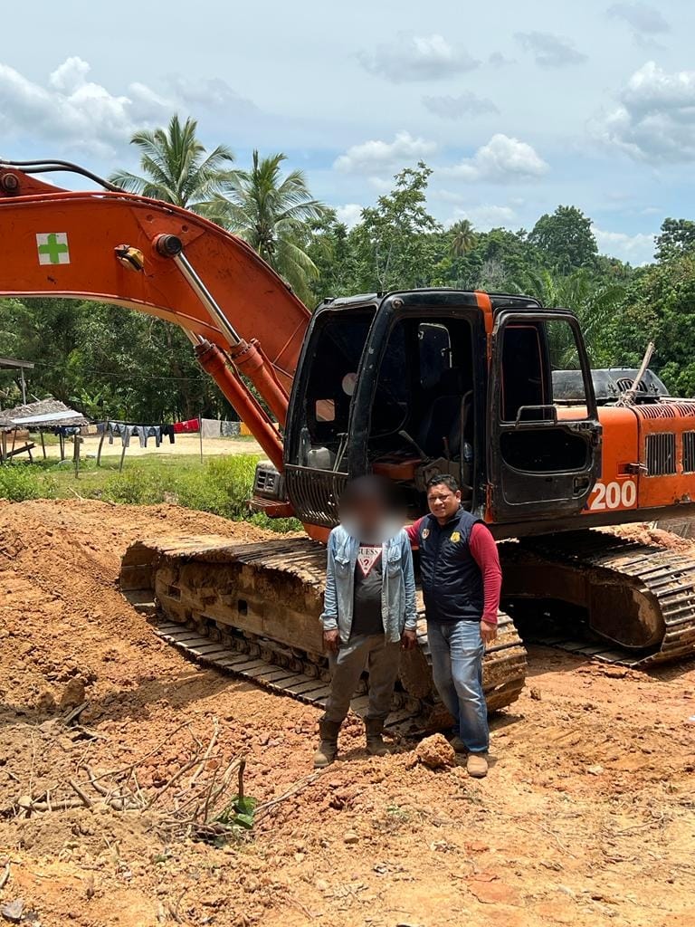 Polisi Amankan Dua Unit Ekskavator di Dua Lokasi Tambang Ilegal di Aceh Timur