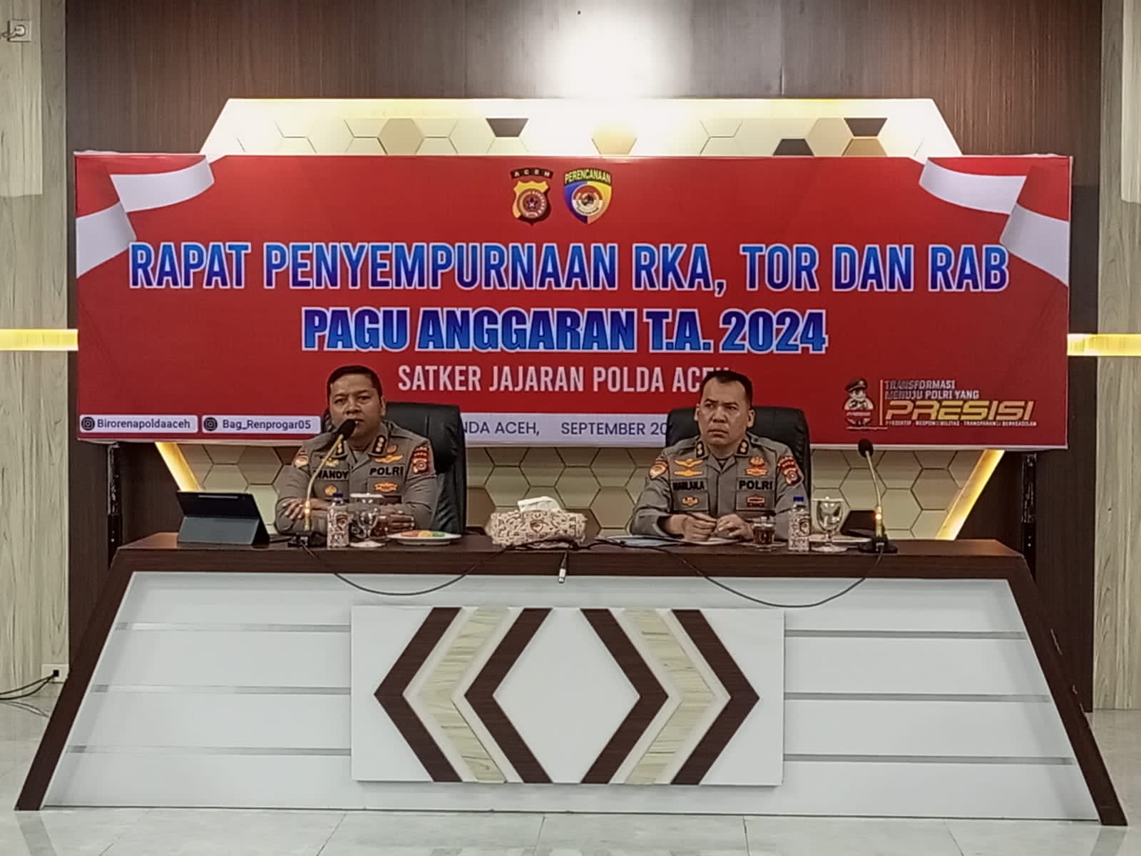 Rapat Penyempurnaan Terkait Anggaran Masih Digelar Biro Rena Polda Aceh