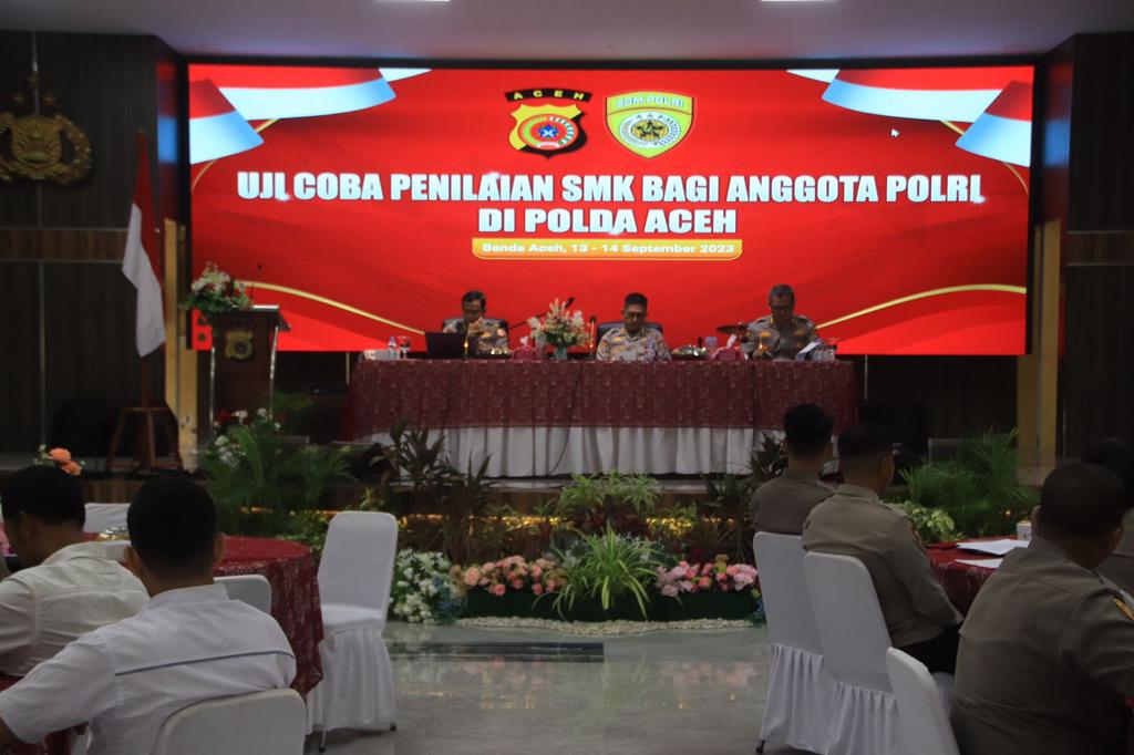 Tim SSDM Polri Uji Coba Penilaian SMK bagi Personel di Polda Aceh