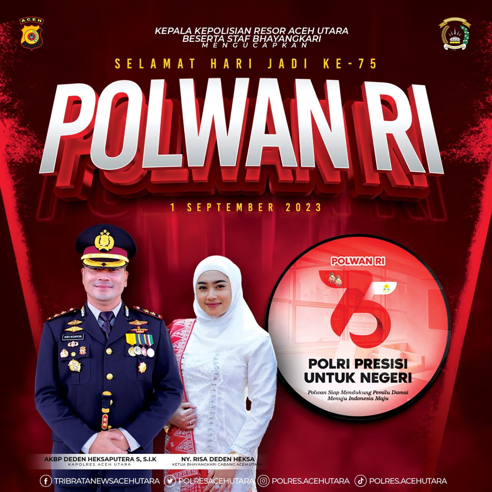Syukuran Hari Jadi Polwan ke-75, Ini Pesan Kapolres Aceh Utara