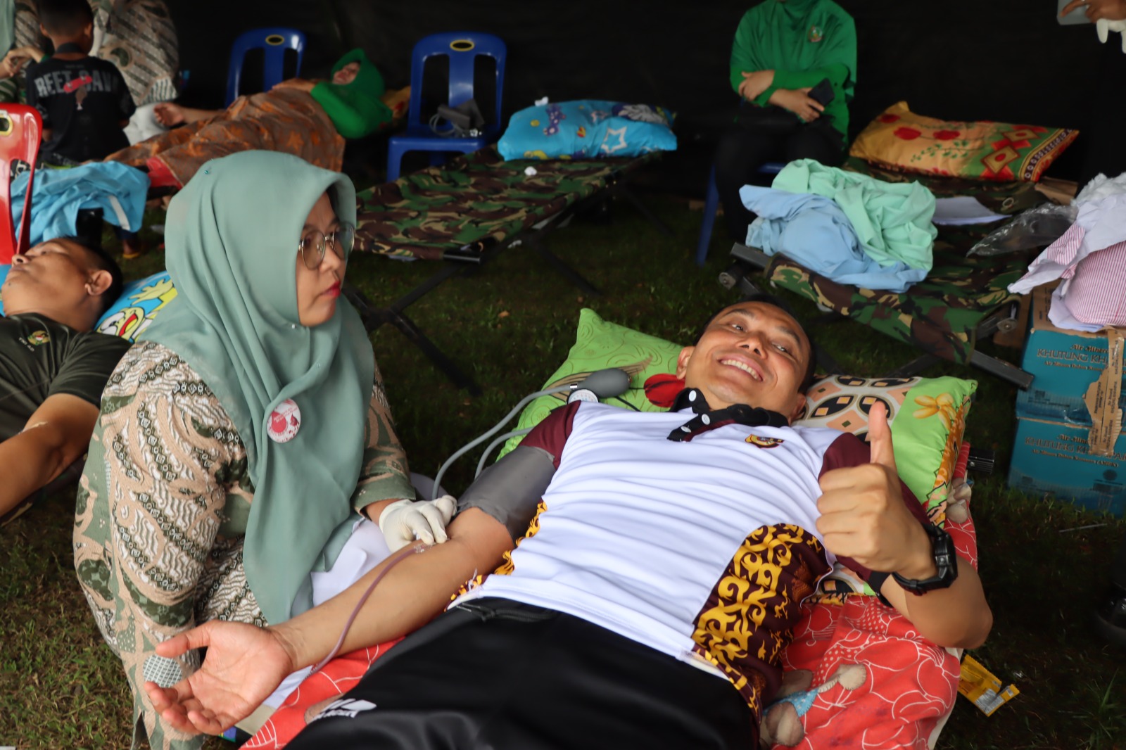 Kapolres Aceh Tenggara Berperan Dalam Donor Darah Meriahkan HUT TNI ke-78