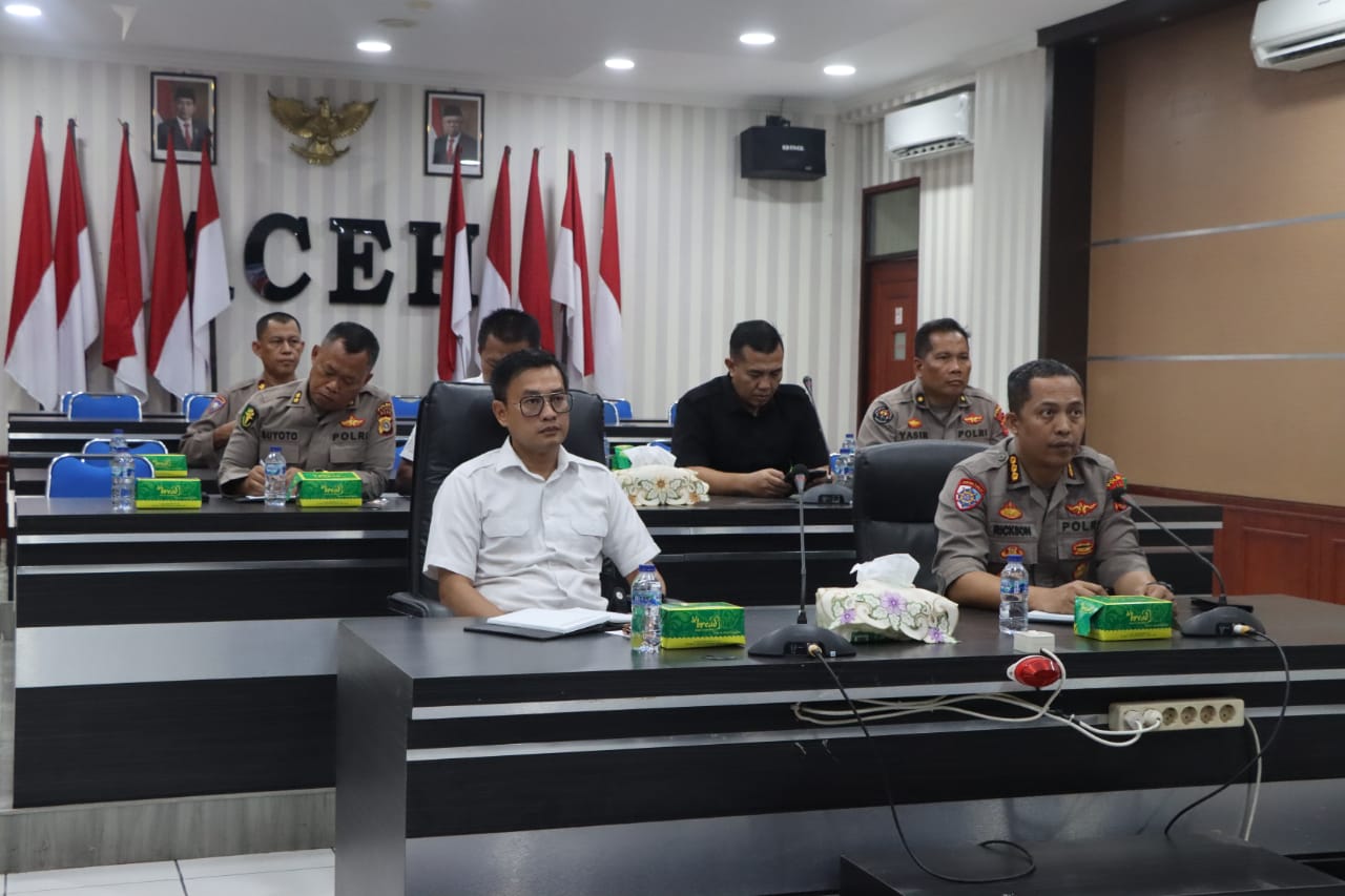Pejabat Polda Aceh Hadiri Vicon Pembentukan Satgas Penanggulangan, Penyalahgunaan Dan Peredaran Gelap Narkotika