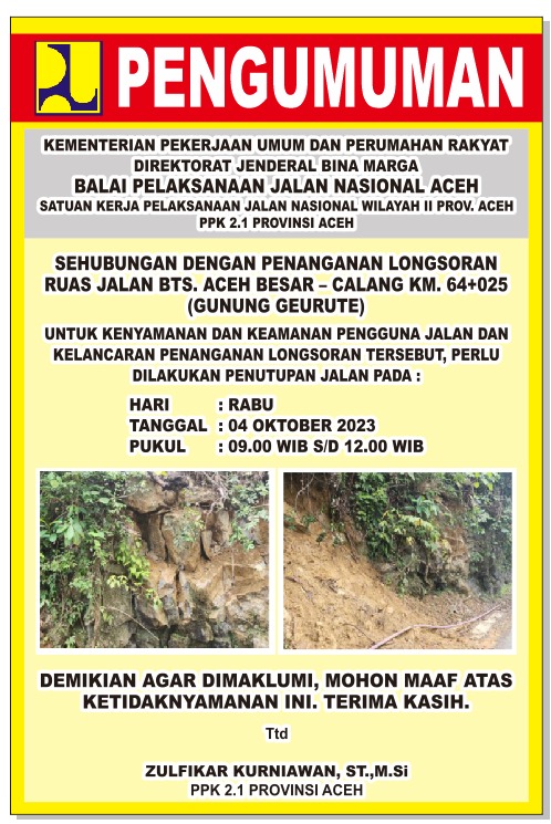 Penanganan Longsoran: Jalan Banda Aceh—Calang akan Ditutup Total, Ini Jadwalnya!