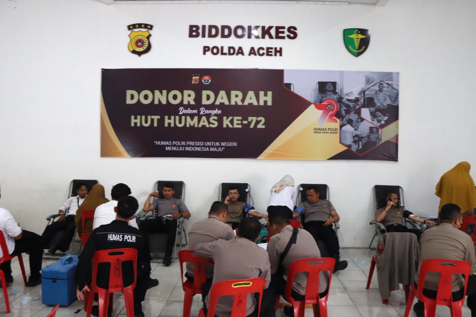 HUT Ke-72 Humas, Bidhumas Polda Aceh Gelar Donor Darah