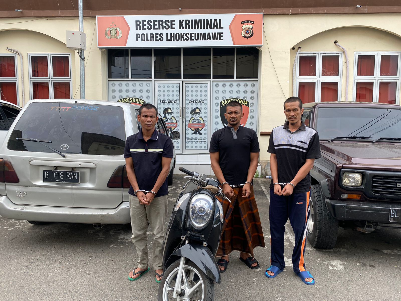 Tim Resmob Polres Lhokseumawe Bekuk Tiga Tersangka Curanmor
