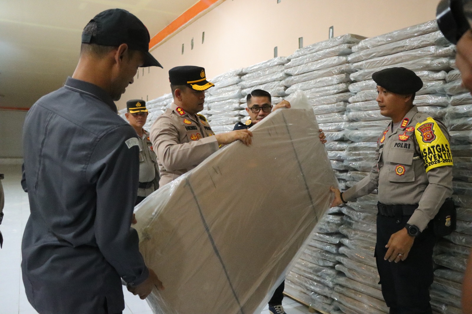 Kapolres Lhokseumawe Cek Kesiapan Gudang Logistik Pemilu
