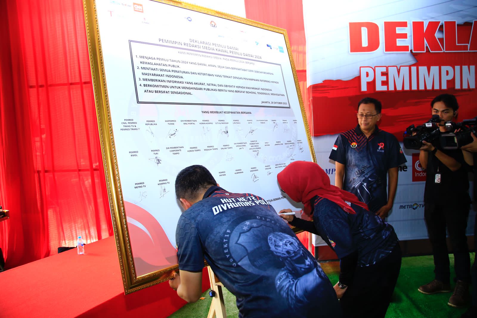 Polri, Dewan Pers, dan Pimpinan Media Deklarasi Pemilu Damai 2024
