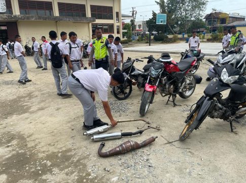 Sat Lantas Polres Langsa Amankan 25 Sepmor dengan Knalpot Brong