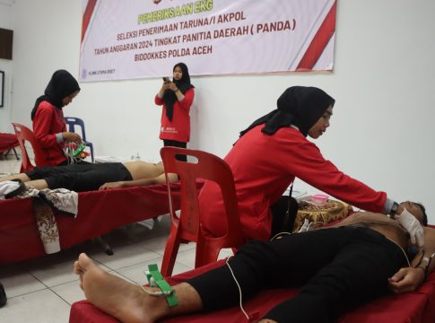 Pemeriksaan EKG Untuk Calon Taruna Akpol Di Aula Biddokkes Polda Aceh