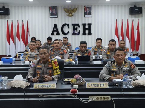PJU Polda Aceh Hadiri Forum Belajar Bersama Secara Virtual Dalam Rangka Rekrutmen Bakomsus Polri