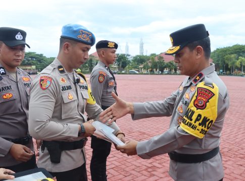 Wakapolda Aceh Inspektur Apel Kesiapan BKO Pengamanan TPS