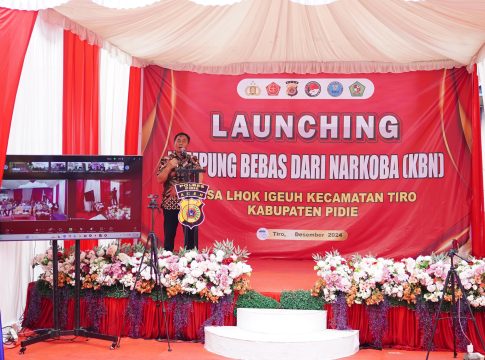 Dirresnarkoba Polda Aceh Luncurkan secara Serentak 23 Kampung Bebas Narkoba di Pidie