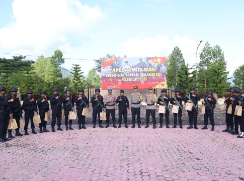 Apel Konsolidasi Pelepasan BKO Brimob Polda Aceh dalam Operasi Mantap Praja Seulawah 2024 Polres Gayo Lues