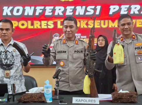 Polres Lhokseumawe Ungkap Kasus Senpi Ilegal, Dua Tersangka Diamankan, Satu DPO Diburu