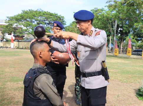 Dalam Kunker, Kapolda Aceh Pimpin Pembaretan 30 Bintara Remaja Satbrimob Polda Aceh