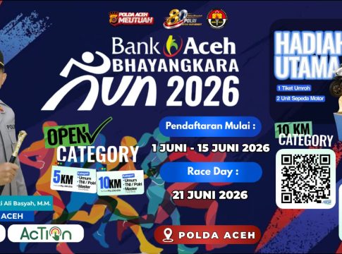 Pendaftaran Bhayangkara Run 2026 Ditutup 15 Juni, Polda Aceh Ajak Masyarakat Berpartisipasi