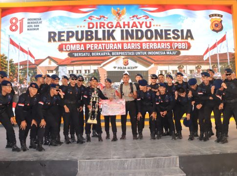 Sambut HUT ke-81 Kemerdekaan RI, Polda Aceh Gelar Lomba PBB, Satbrimob Raih Juara I