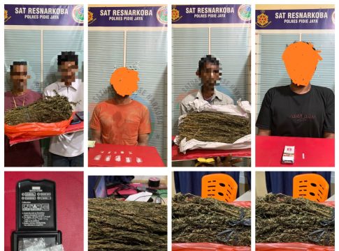 Sepekan, Satresnarkoba Polres Pidie Jaya Ungkap Empat Kasus Narkotika, Sabu dan Ganja Disita